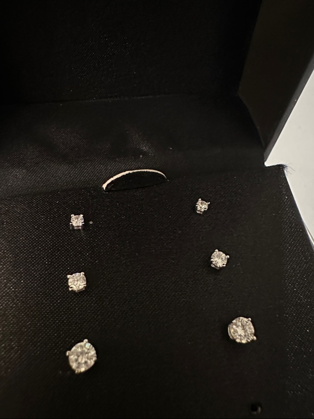 Sterling Silver Cubic Zirconia Stud Earring Set - White - Picture 3 of 3
